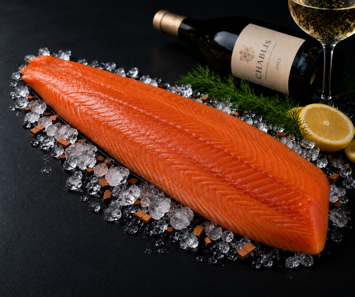 Gerookte zalm met wijn - 1 kilo
